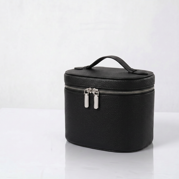 VaniCase elegancka kosmetyczka — szczegół zamka i faktury materiału